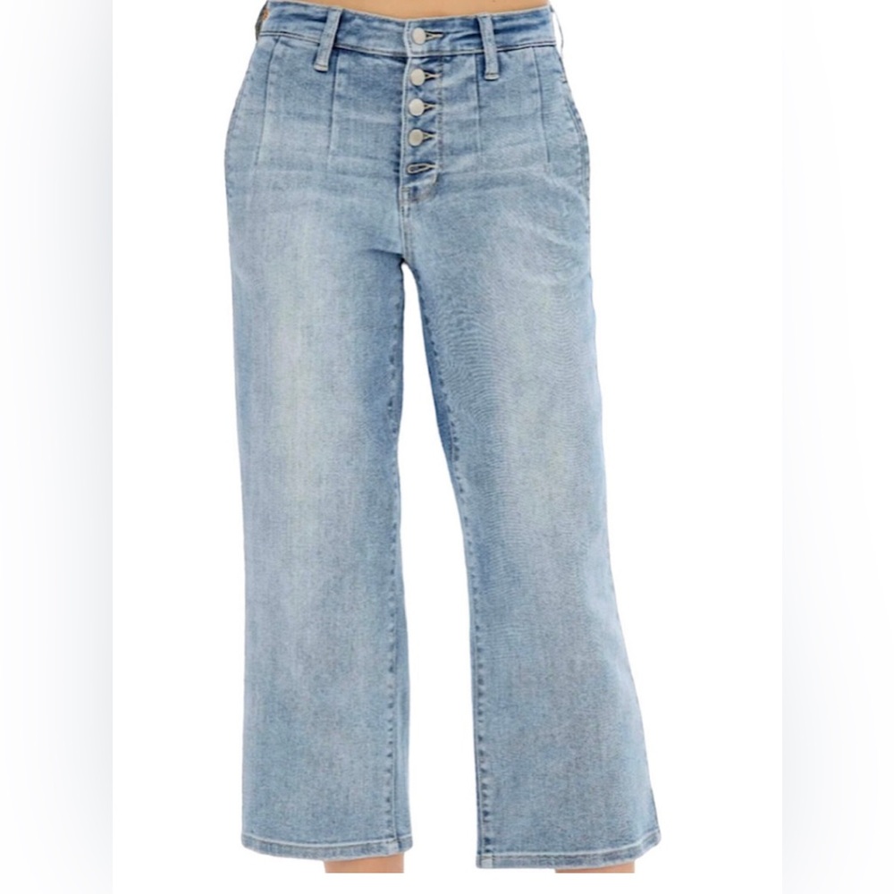 Judy Blue Cropped Wide-Leg Jeans